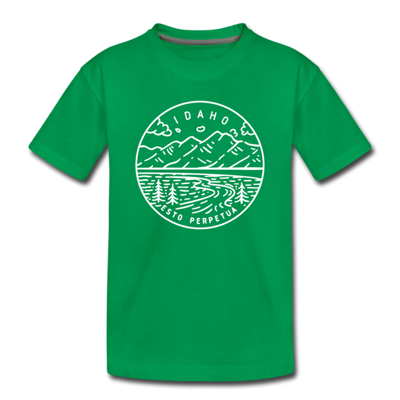 Idaho Toddler T-Shirt - State Design Idaho Toddler Tee - kelly green