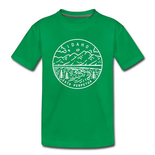Idaho Toddler T-Shirt - State Design Idaho Toddler Tee - kelly green