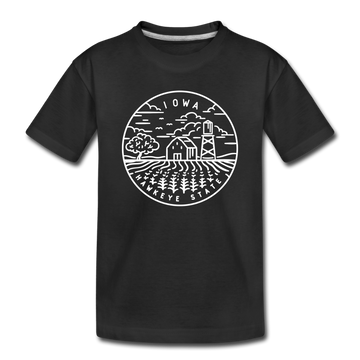 Iowa Toddler T-Shirt - State Design Iowa Toddler Tee - black