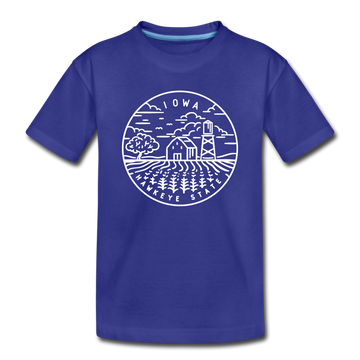 Iowa Toddler T-Shirt - State Design Iowa Toddler Tee - royal blue