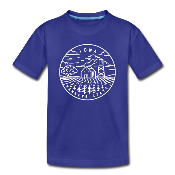 Iowa Toddler T-Shirt - State Design Iowa Toddler Tee - royal blue