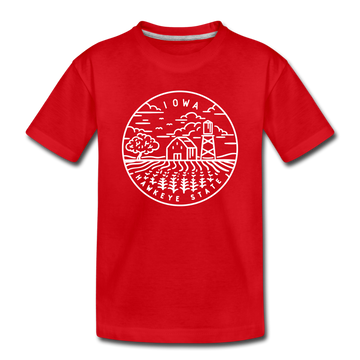 Iowa Toddler T-Shirt - State Design Iowa Toddler Tee - red