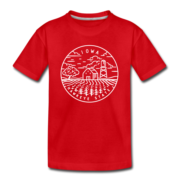 Iowa Toddler T-Shirt - State Design Iowa Toddler Tee - red