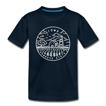 Iowa Toddler T-Shirt - State Design Iowa Toddler Tee - deep navy