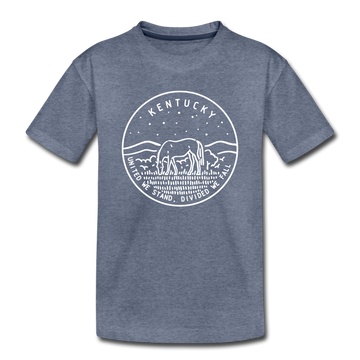 Kentucky Toddler T-Shirt - State Design Kentucky Toddler Tee - heather blue