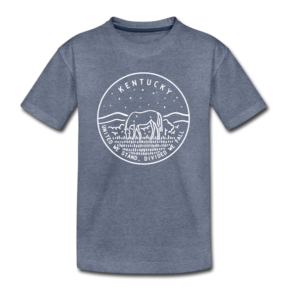 Kentucky Toddler T-Shirt - State Design Kentucky Toddler Tee - heather blue