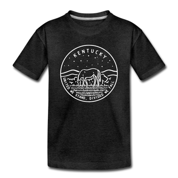 Kentucky Toddler T-Shirt - State Design Kentucky Toddler Tee - charcoal gray