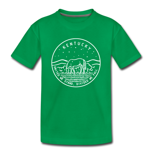 Kentucky Toddler T-Shirt - State Design Kentucky Toddler Tee - kelly green