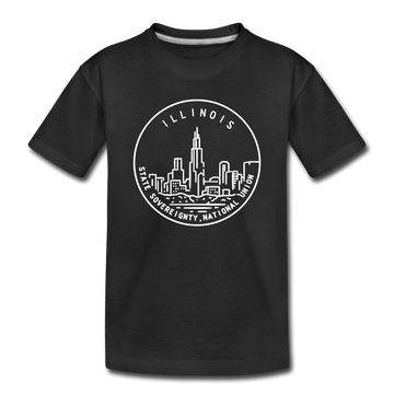 Illinois Toddler T-Shirt - State Design Illinois Toddler Tee - black