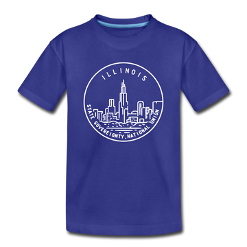 Illinois Toddler T-Shirt - State Design Illinois Toddler Tee - royal blue