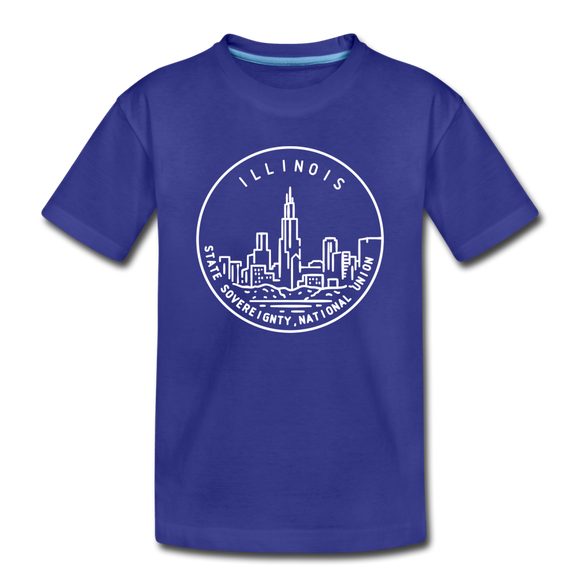 Illinois Toddler T-Shirt - State Design Illinois Toddler Tee - royal blue