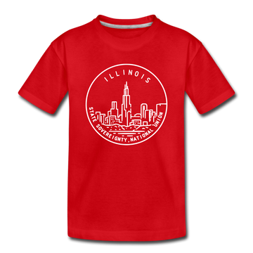 Illinois Toddler T-Shirt - State Design Illinois Toddler Tee - red