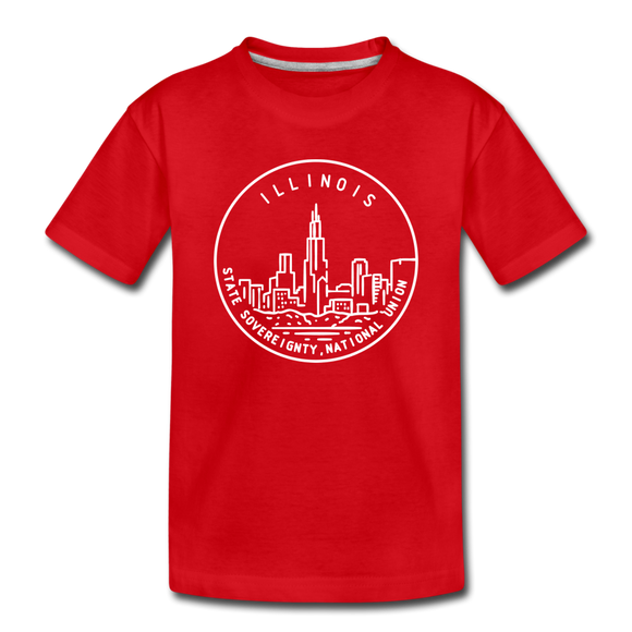 Illinois Toddler T-Shirt - State Design Illinois Toddler Tee - red