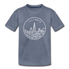 Illinois Toddler T-Shirt - State Design Illinois Toddler Tee - heather blue