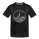 Illinois Toddler T-Shirt - State Design Illinois Toddler Tee - charcoal gray