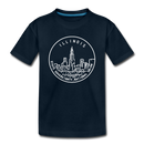 Illinois Toddler T-Shirt - State Design Illinois Toddler Tee - deep navy