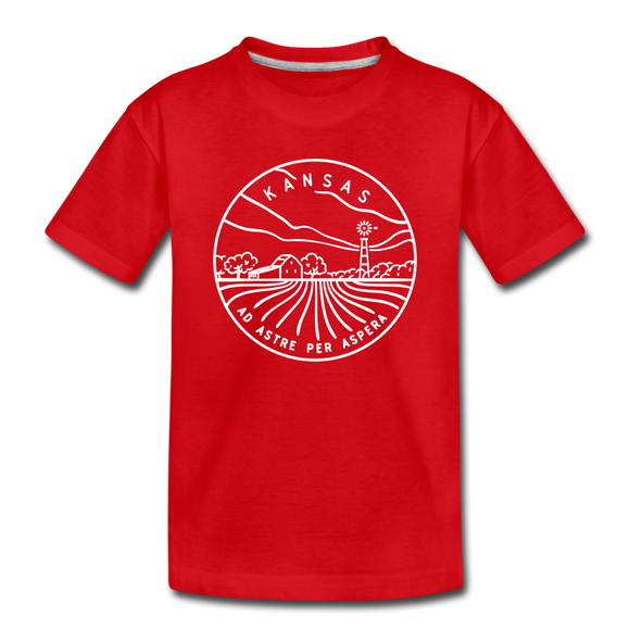 Kansas Toddler T-Shirt - State Design Kansas Toddler Tee - red
