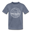 Kansas Toddler T-Shirt - State Design Kansas Toddler Tee - heather blue