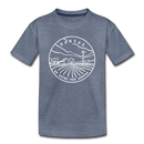 Kansas Toddler T-Shirt - State Design Kansas Toddler Tee - heather blue