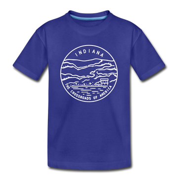 Indiana Toddler T-Shirt - State Design Indiana Toddler Tee - royal blue
