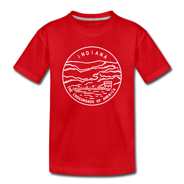 Indiana Toddler T-Shirt - State Design Indiana Toddler Tee - red