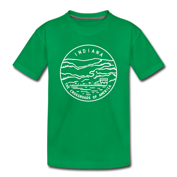 Indiana Toddler T-Shirt - State Design Indiana Toddler Tee - kelly green