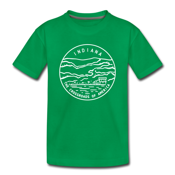 Indiana Toddler T-Shirt - State Design Indiana Toddler Tee - kelly green