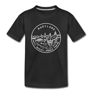 Maryland Toddler T-Shirt - State Design Maryland Toddler Tee - black