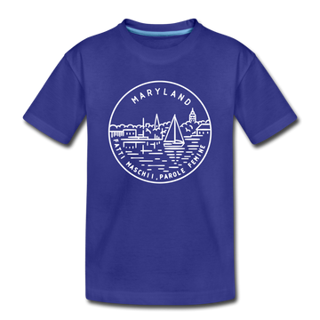 Maryland Toddler T-Shirt - State Design Maryland Toddler Tee - royal blue