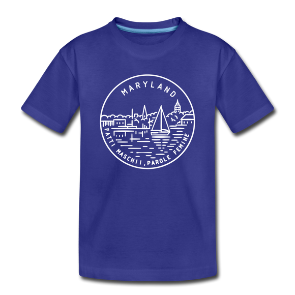 Maryland Toddler T-Shirt - State Design Maryland Toddler Tee - royal blue