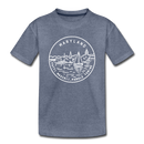 Maryland Toddler T-Shirt - State Design Maryland Toddler Tee - heather blue