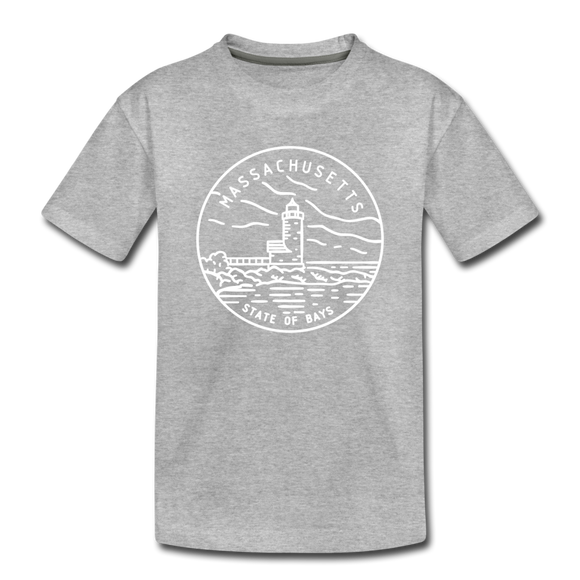 Massachusetts Toddler T-Shirt - State Design Massachusetts Toddler Tee - heather gray