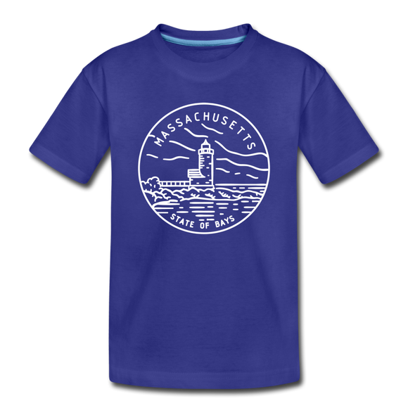 Massachusetts Toddler T-Shirt - State Design Massachusetts Toddler Tee - royal blue