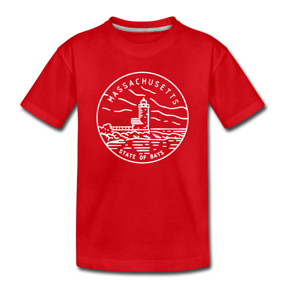 Massachusetts Toddler T-Shirt - State Design Massachusetts Toddler Tee - red