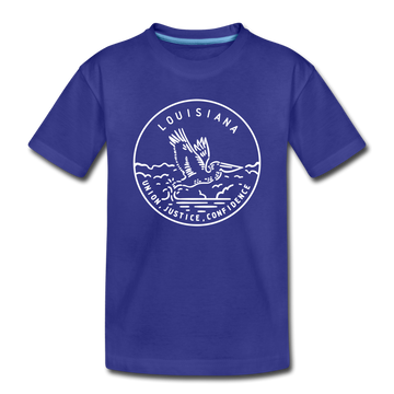 Louisiana Toddler T-Shirt - State Design Louisiana Toddler Tee - royal blue