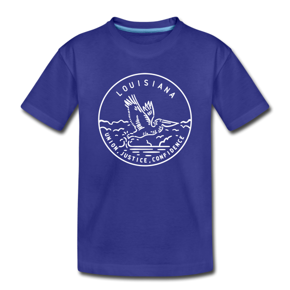 Louisiana Toddler T-Shirt - State Design Louisiana Toddler Tee - royal blue