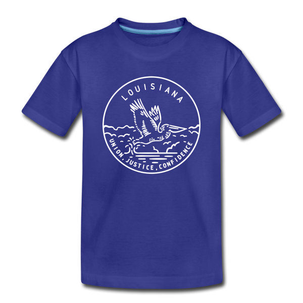 Louisiana Toddler T-Shirt - State Design Louisiana Toddler Tee - royal blue