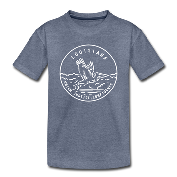 Louisiana Toddler T-Shirt - State Design Louisiana Toddler Tee - heather blue