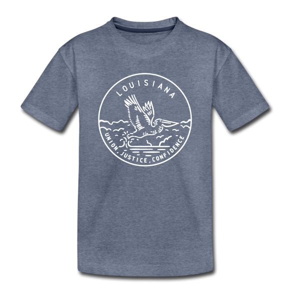 Louisiana Toddler T-Shirt - State Design Louisiana Toddler Tee - heather blue