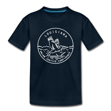 Louisiana Toddler T-Shirt - State Design Louisiana Toddler Tee - deep navy