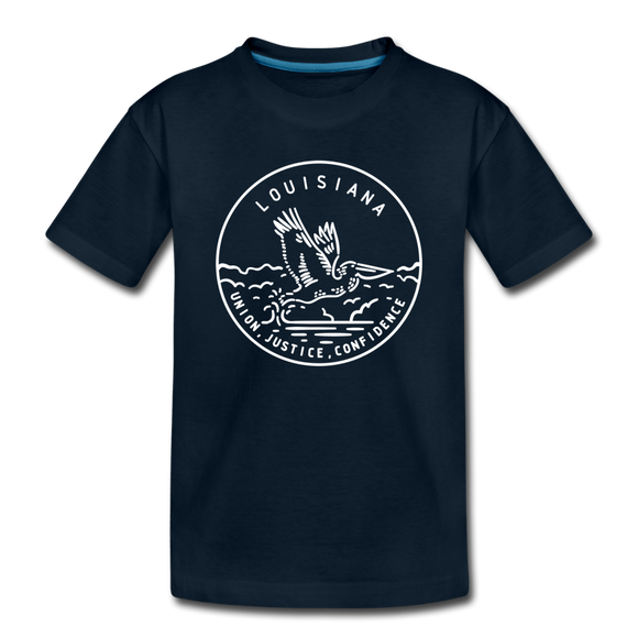 Louisiana Toddler T-Shirt - State Design Louisiana Toddler Tee - deep navy