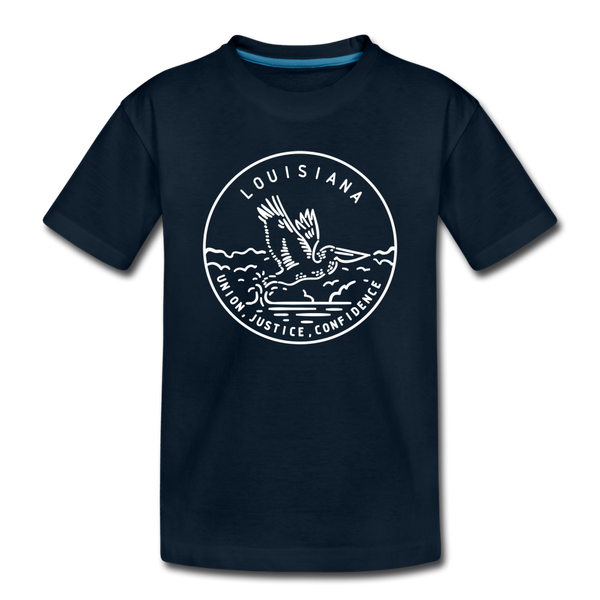 Louisiana Toddler T-Shirt - State Design Louisiana Toddler Tee - deep navy