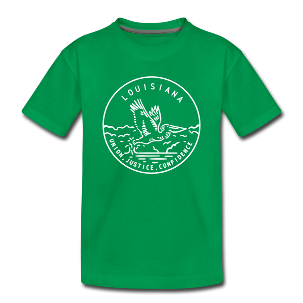 Louisiana Toddler T-Shirt - State Design Louisiana Toddler Tee - kelly green