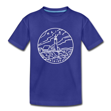 Maine Toddler T-Shirt - State Design Maine Toddler Tee - royal blue