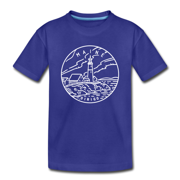 Maine Toddler T-Shirt - State Design Maine Toddler Tee - royal blue