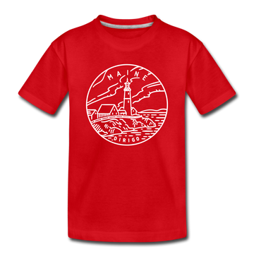 Maine Toddler T-Shirt - State Design Maine Toddler Tee - red