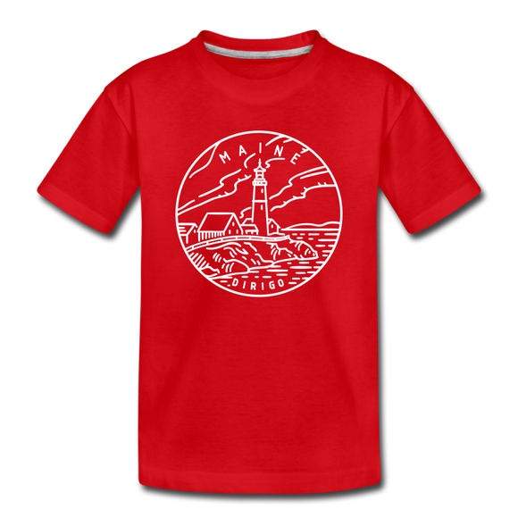 Maine Toddler T-Shirt - State Design Maine Toddler Tee - red