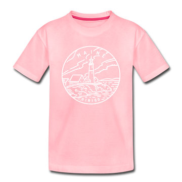 Maine Toddler T-Shirt - State Design Maine Toddler Tee - pink