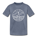 Maine Toddler T-Shirt - State Design Maine Toddler Tee - heather blue