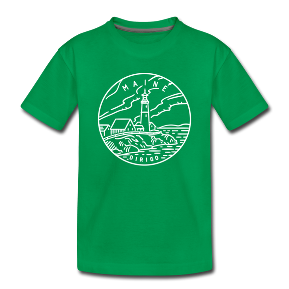 Maine Toddler T-Shirt - State Design Maine Toddler Tee - kelly green